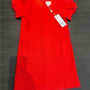 Lilly Pulitzer Girls' Red Short Sleeve Pocket Dress